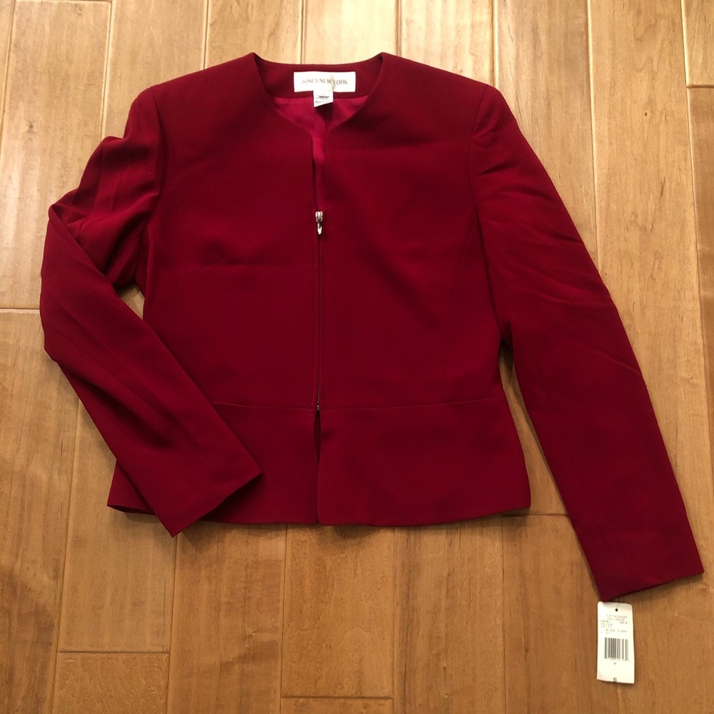 Jones New York Women’s Burgundy Jacket Blazer Size 6 NWT Career Professional
